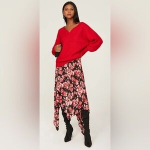 Esteban Cortazar Red Wool Blend Designer Sweater Size XL